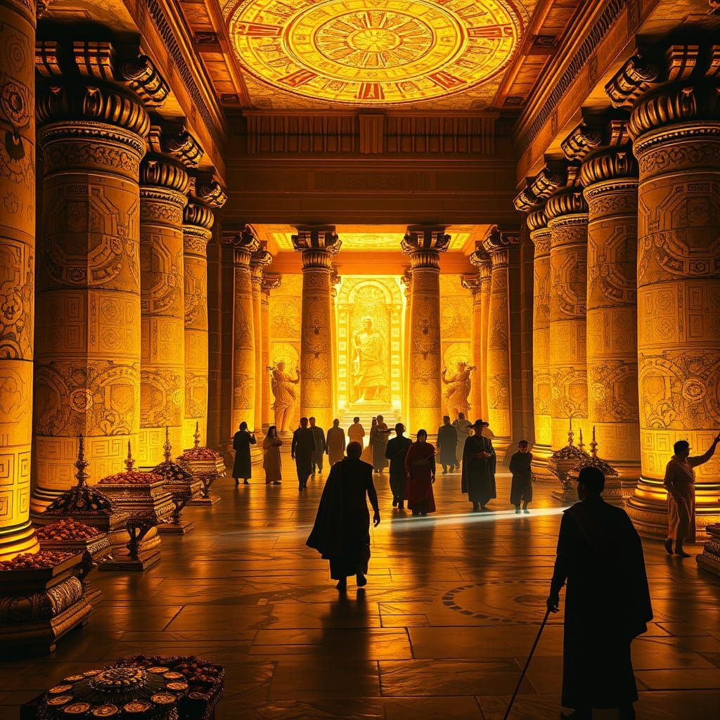 Persian Kings in Persepolis with Fractal Columns