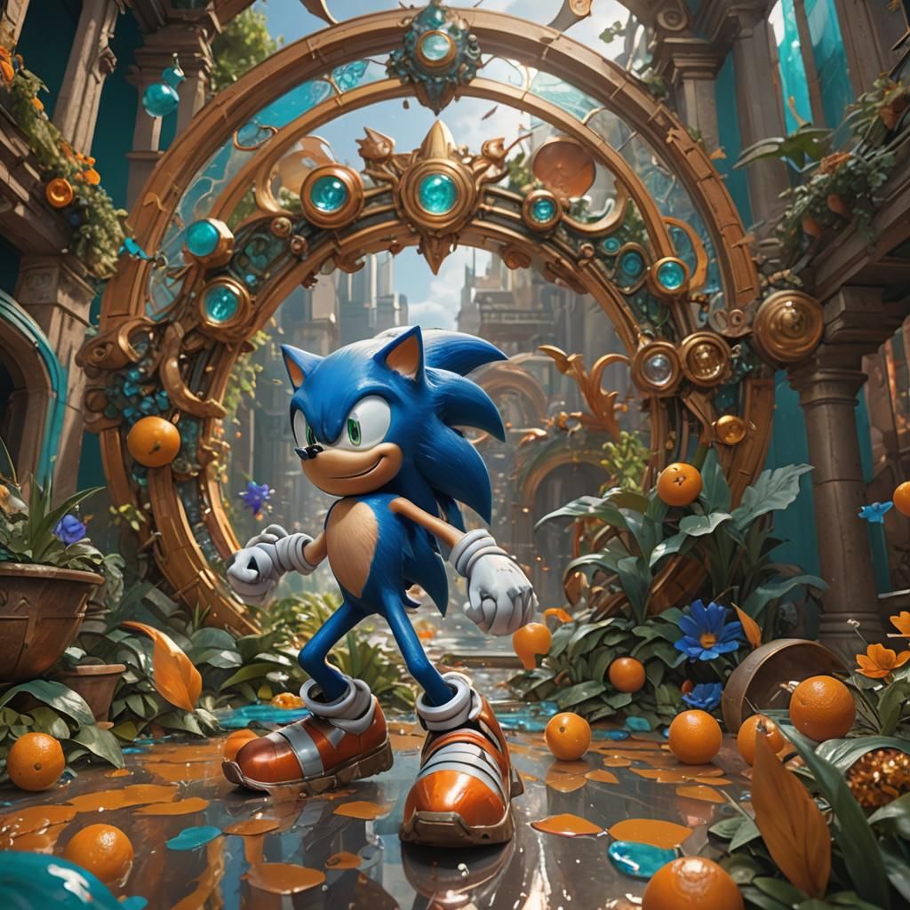 Mutated Sonic: Hyperdetailed Concept Art in Dynamic Lighting
