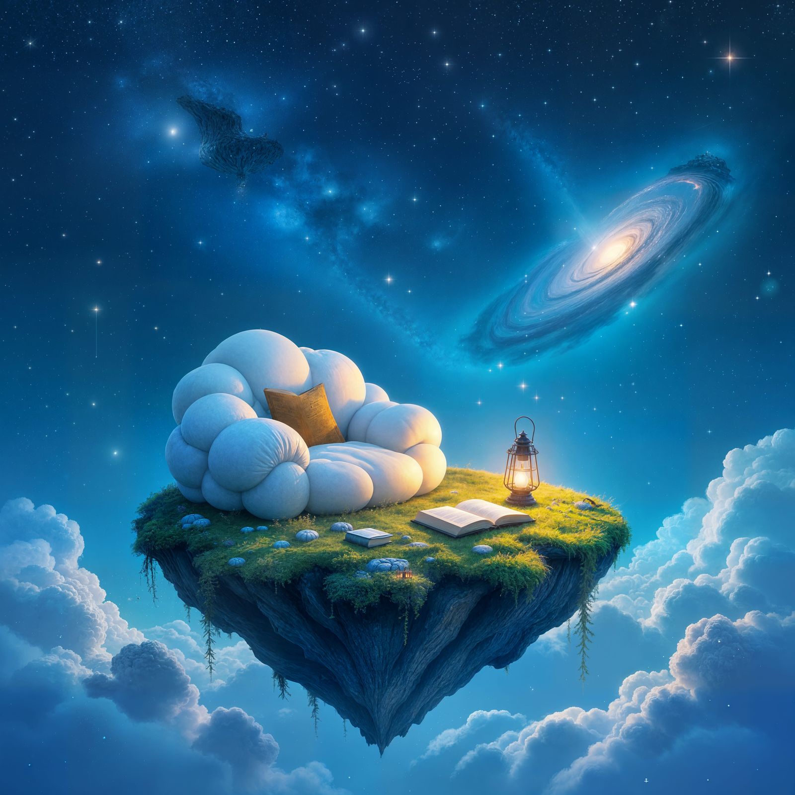 Floating Island Reading Nook in Ethereal Style