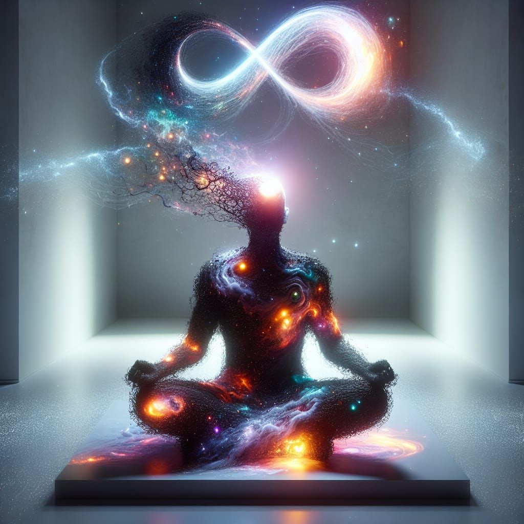 Radiant Entity Dissolving into Cosmos Digital Art