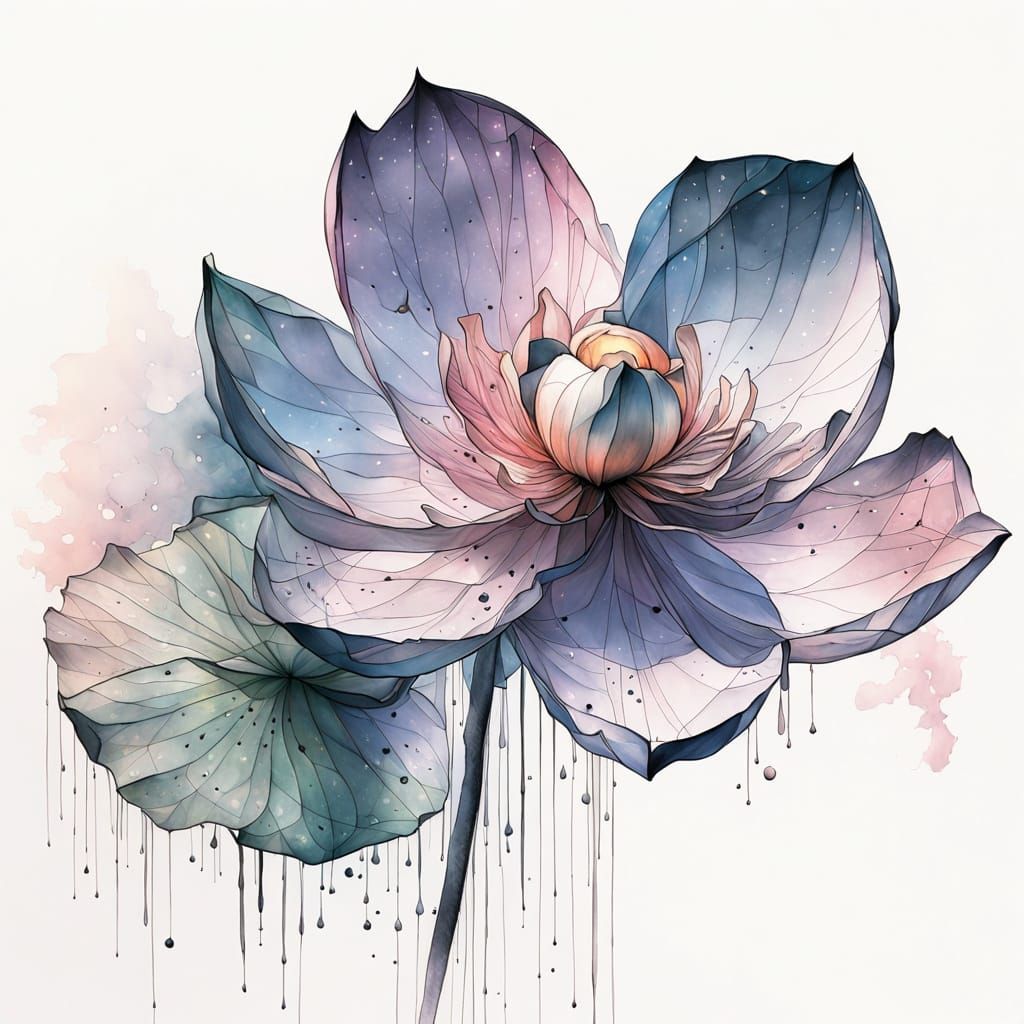 Ethereal Lotus Bloom in Soft Hazy Pink