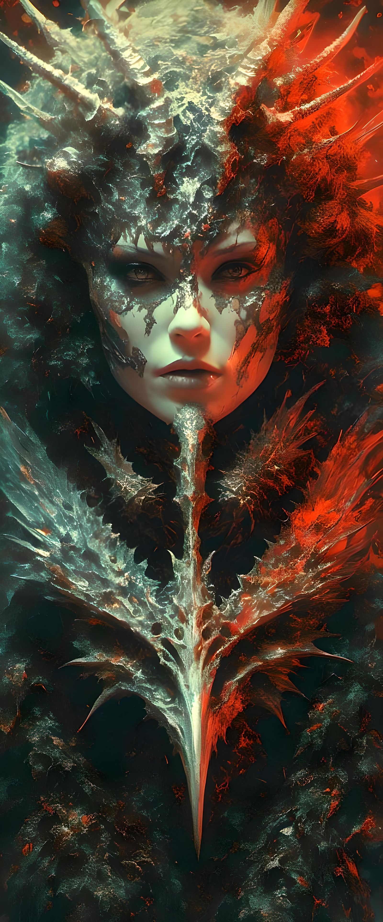 <lora:Macabre:1.0> <lora:Iridescent Graphics:1.0> <lora:Chro...