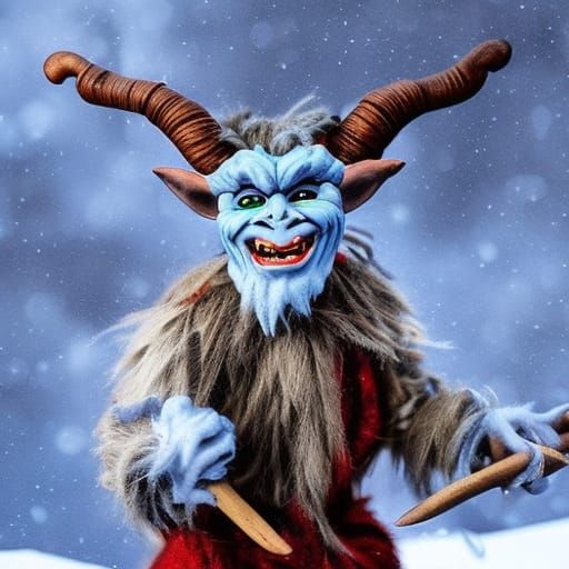 Goblins, Krampus, and Beholder on Snowy Peak