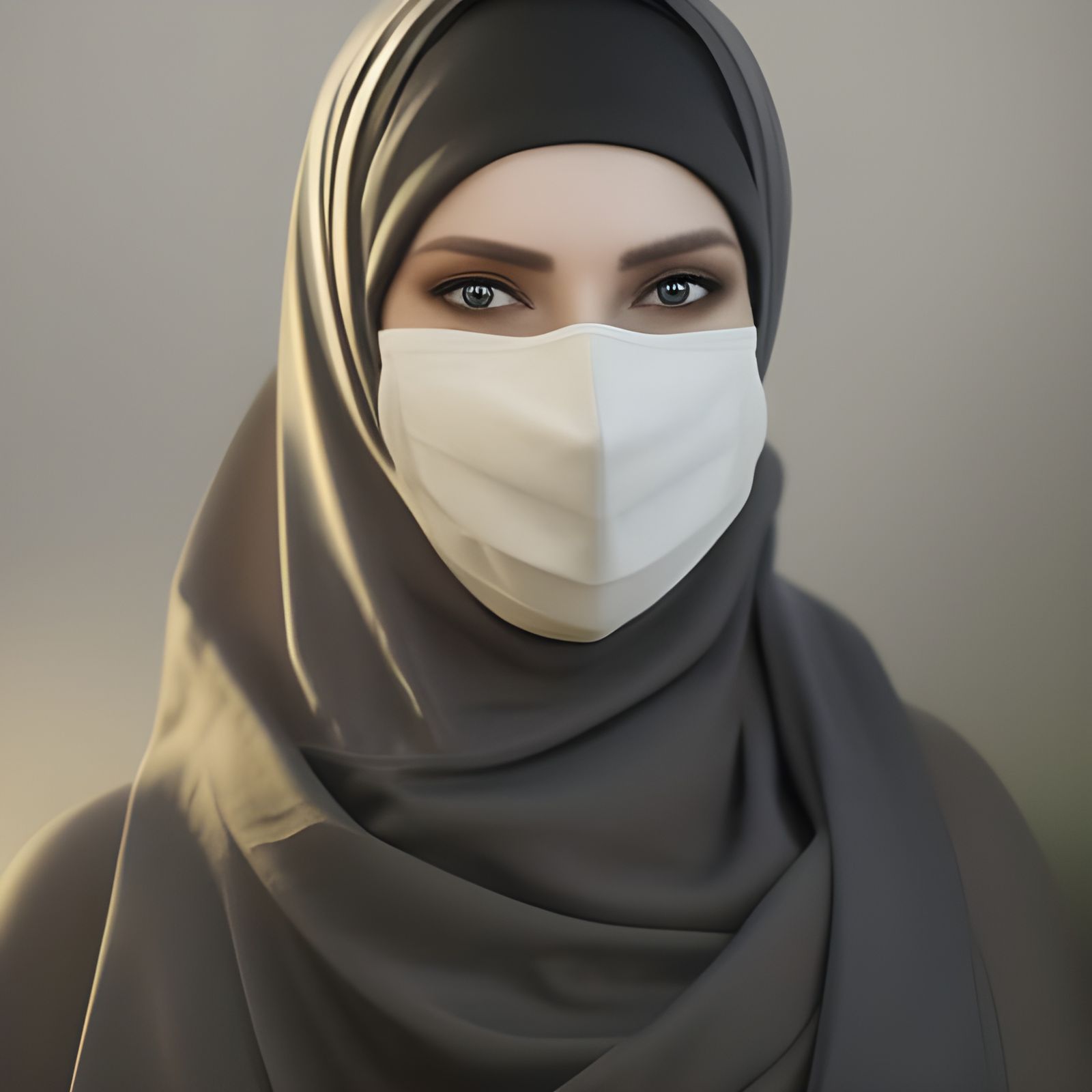 German Woman in Hijab: Hyperdetailed Digital Portrait