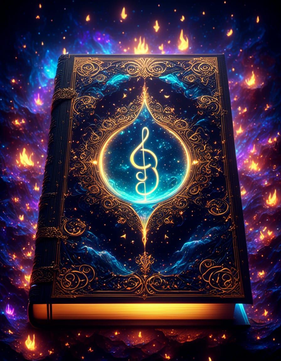 Bioluminescent Deep Sea Book with Runes