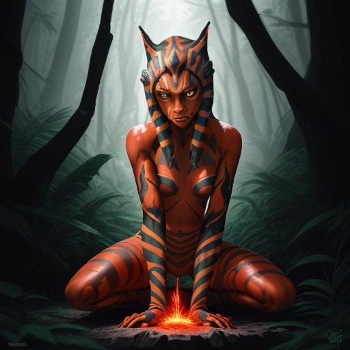 Ahsoka Tano and Sith Holocron in Abstract Art