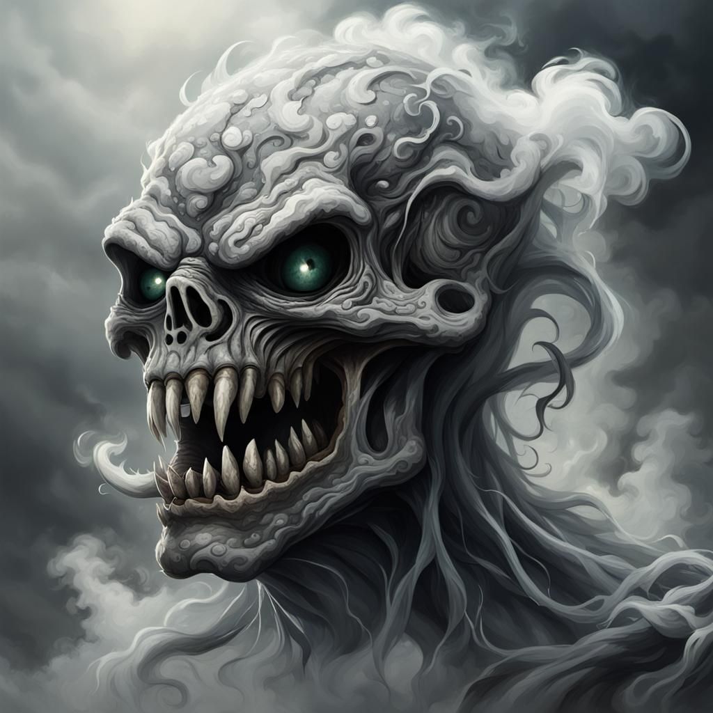 Smoky Grey Monster Emerges from the Mist