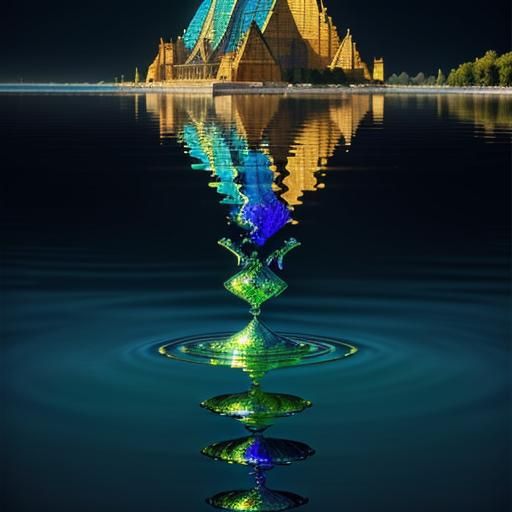 TheGreat egytian Sphinx  all in stained glass place in the m...