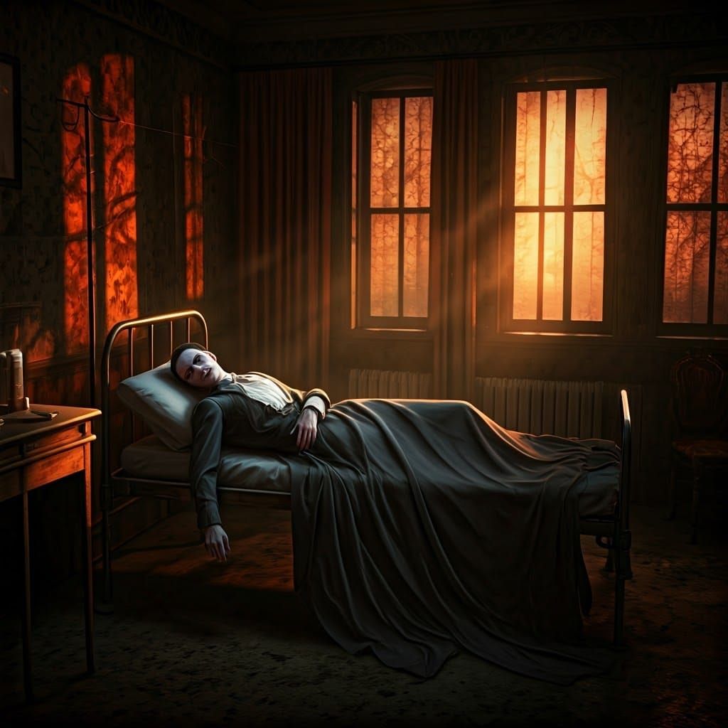 Victorian Vampire in Eerie Hospital Room