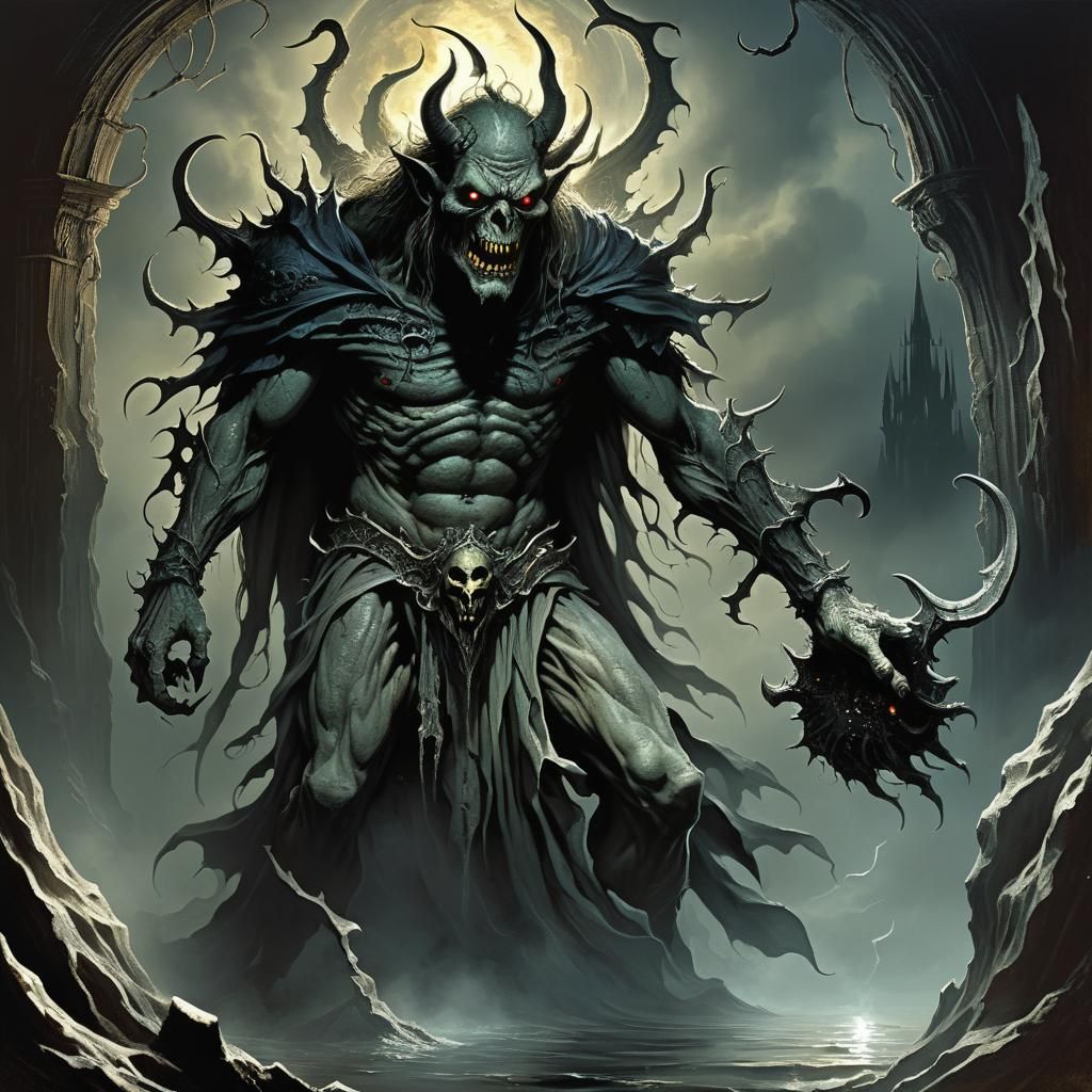 Horror Demon in Gustave Doré Style