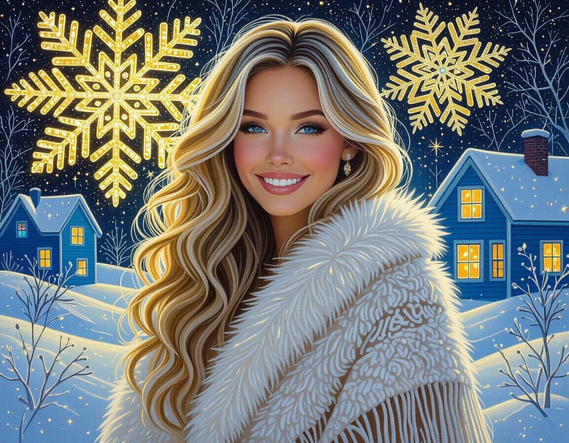 Surreal Portrait of a Blonde Woman in Felt and Wool