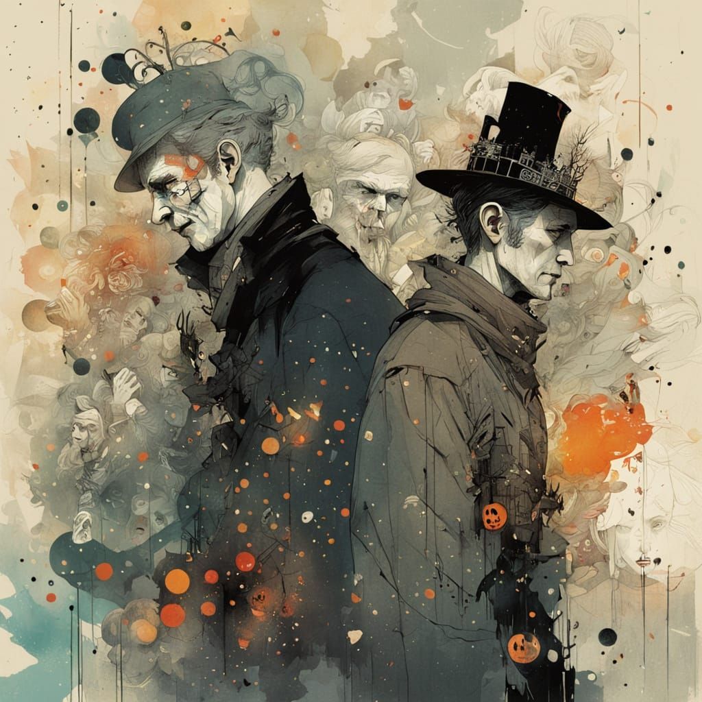 Spooky New Year Celebration with Ghosts and Spirits