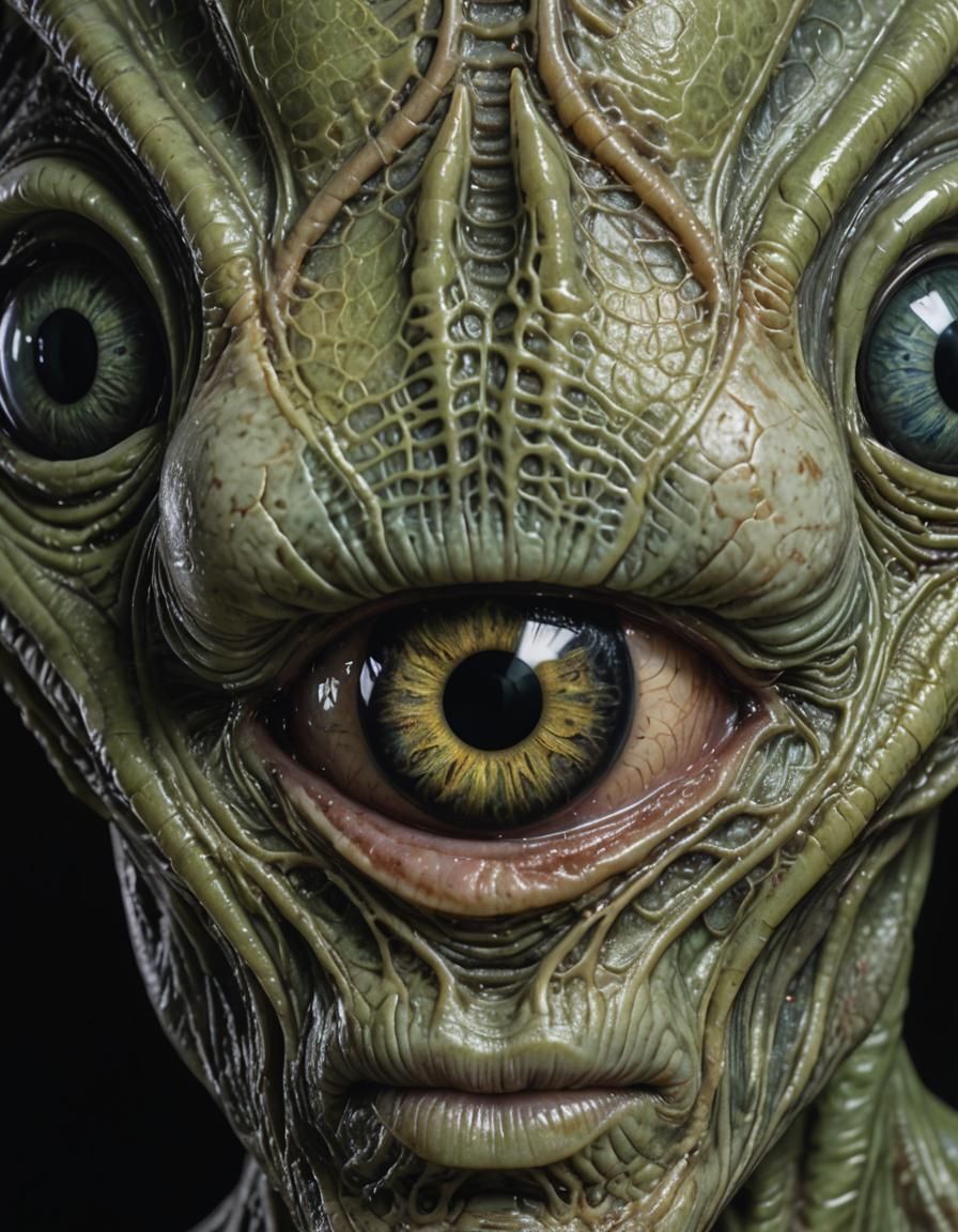 Alien Portrait with Hyperdetailed Textures