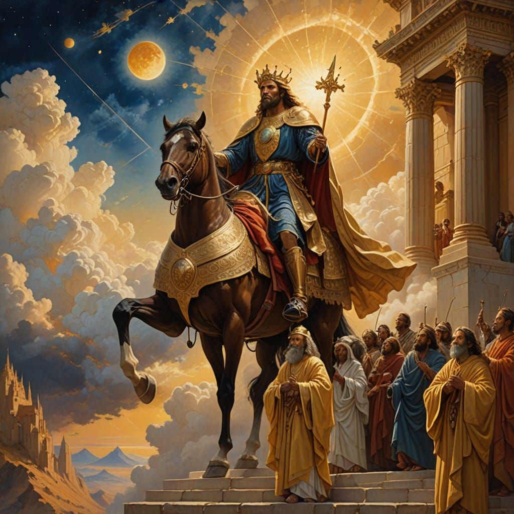 Celestial Arrival in Golden Light