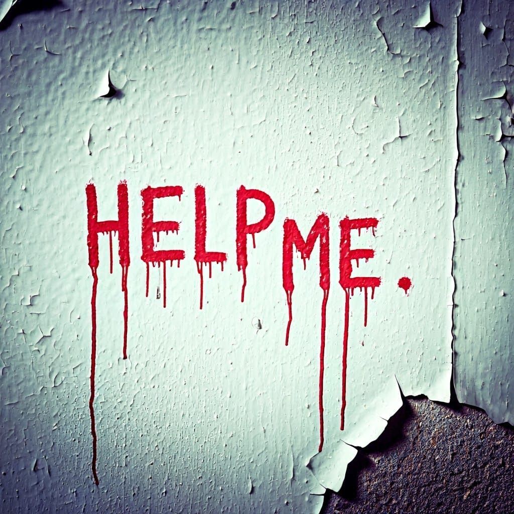 Decaying Asylum Wall in Spooky Vintage Style