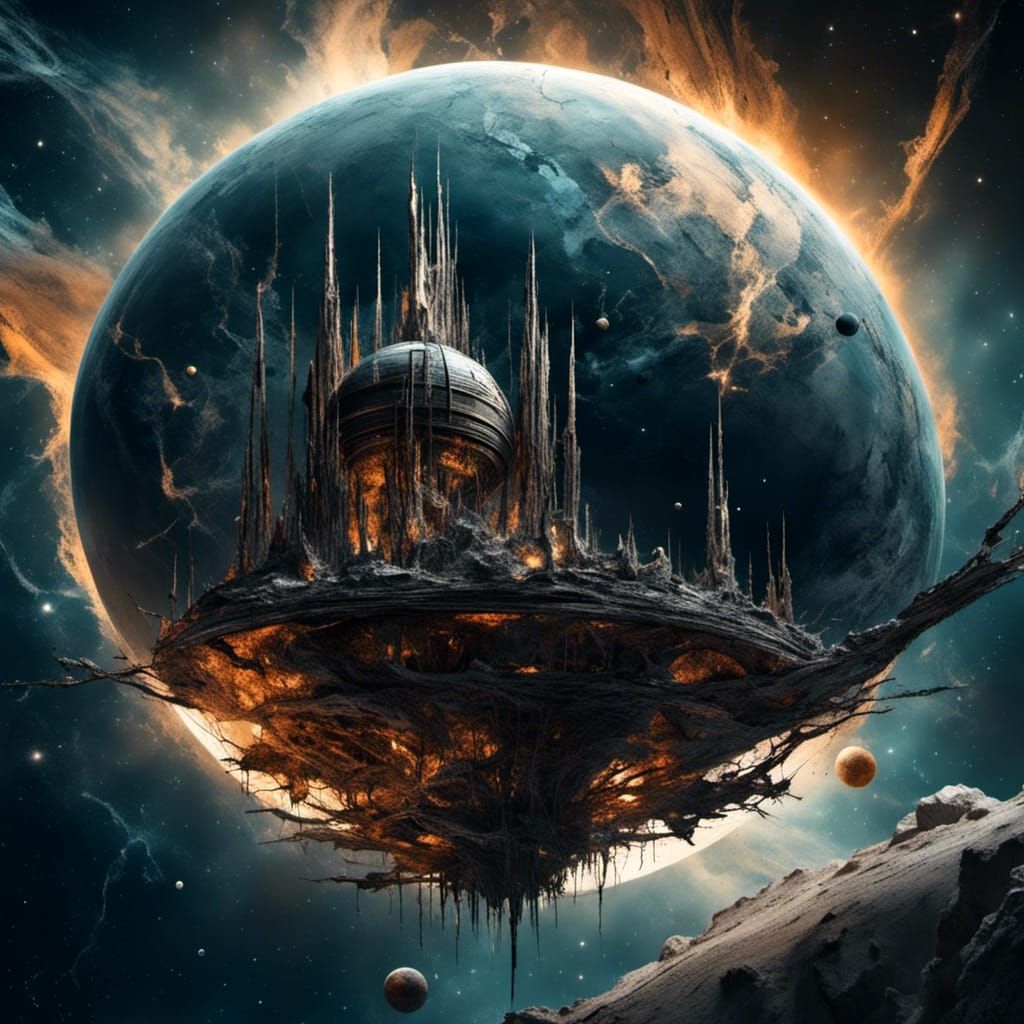 Stag Beetle Spaceship Launches from Moon