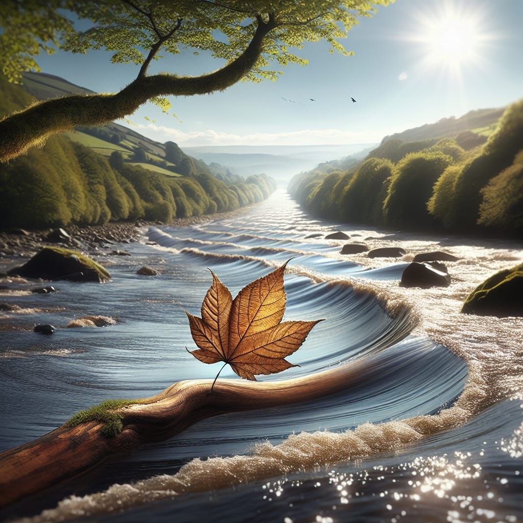Leaf's Journey from River to Sea