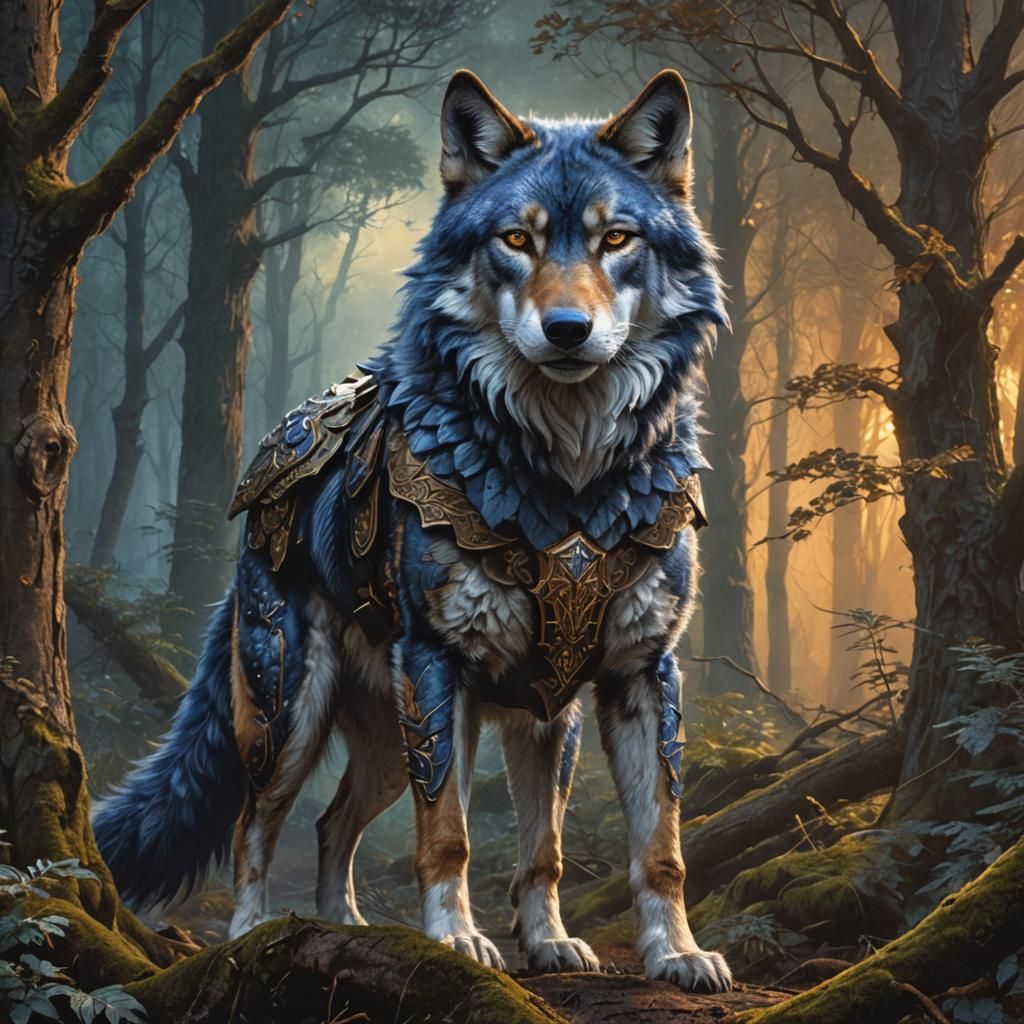 Astral the Armored Wolf in Misty Forest
