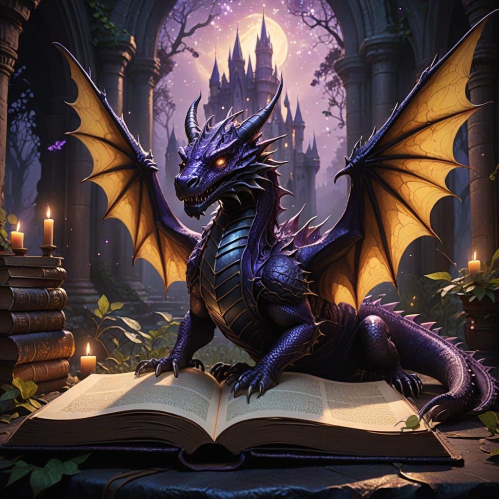 Ancient Tome Unveils Mystical Realm with Slumbering Dragon