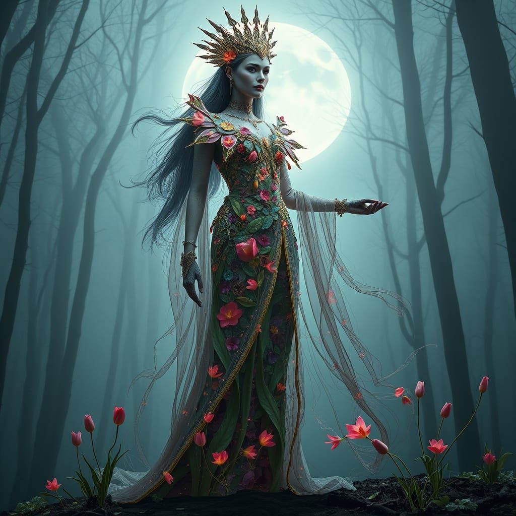 Ethereal Forest Queen in Dreamlike Fantasy Art