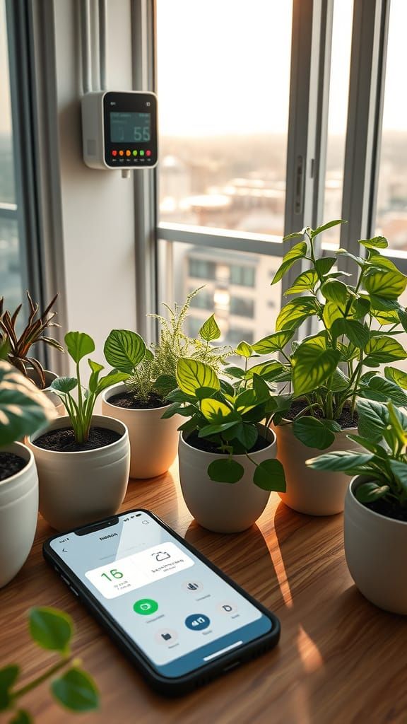 Modern Smart Irrigation System in Lush Indoor Garden