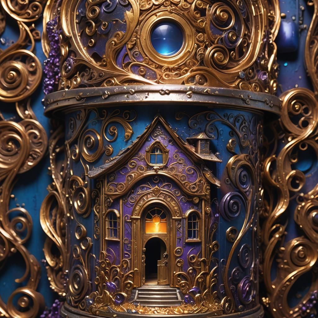Ornate House in Rusty Can, Fantasy Concept Art