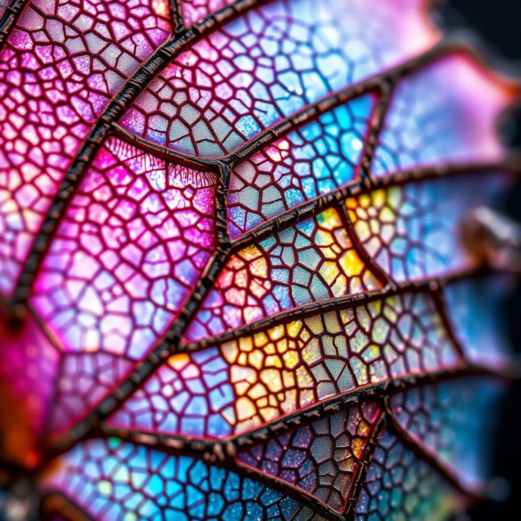 Macro Butterfly Wing in Kaleidoscope of Color