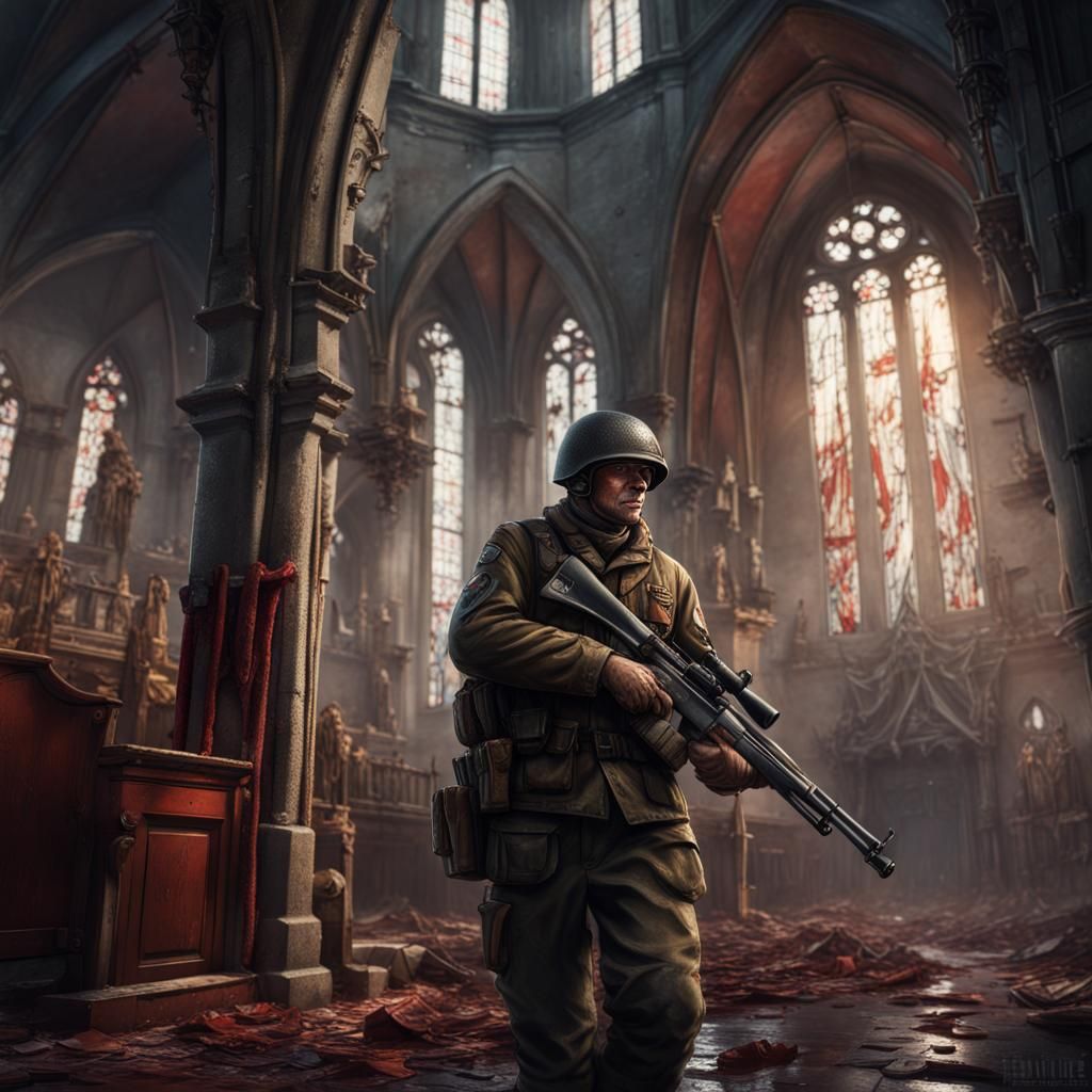 WWII German Sniper Hiding in Church Steeple