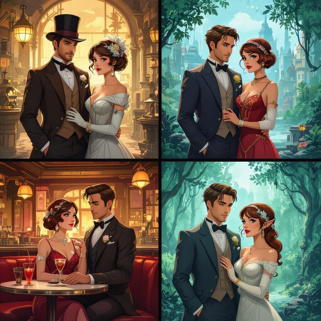 Seven Couples Across Diverse Alternate Timelines