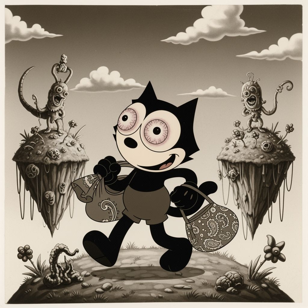 Creepy 1930s Felix the Cat Animation with Grotesque Eyes