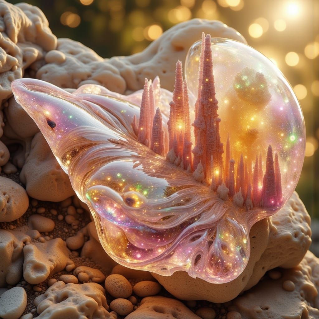 Exquisitely Beautiful Jasper Amber Landscape in a Fantastica...