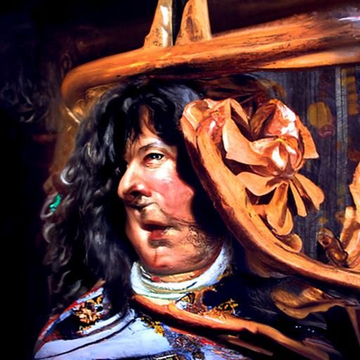 Louis XIV Portrait in Oil Painting Style