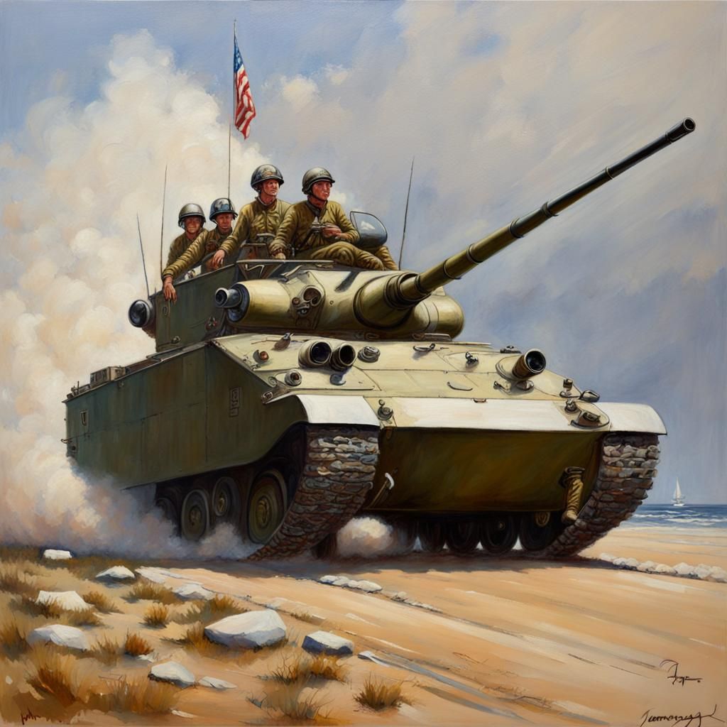 Military Scene as Oil Painting
