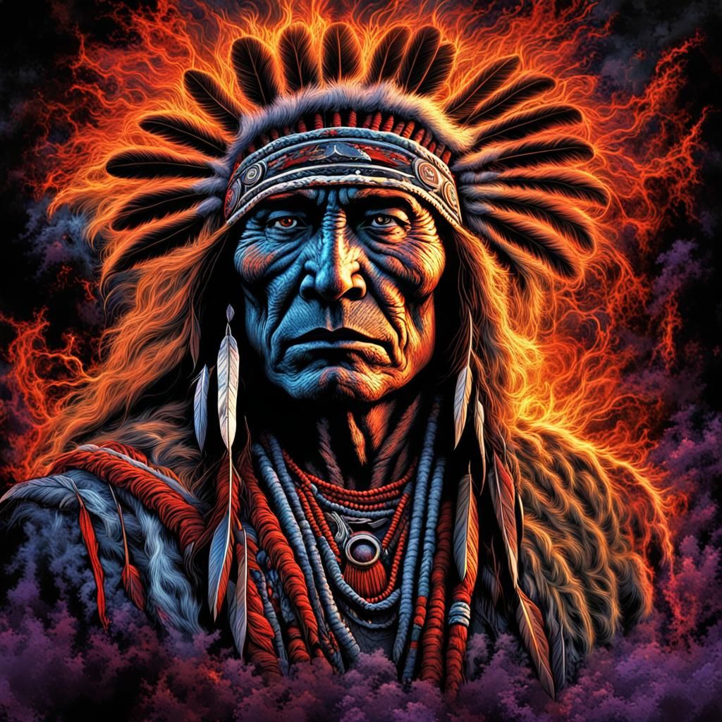 Native American Evil Spirit in the Woods