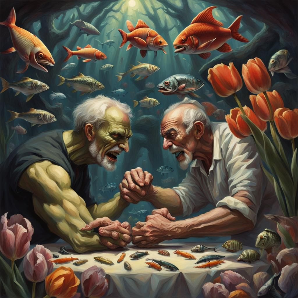 Lucifer and Dancer Arm Wrestle, Sinister Art