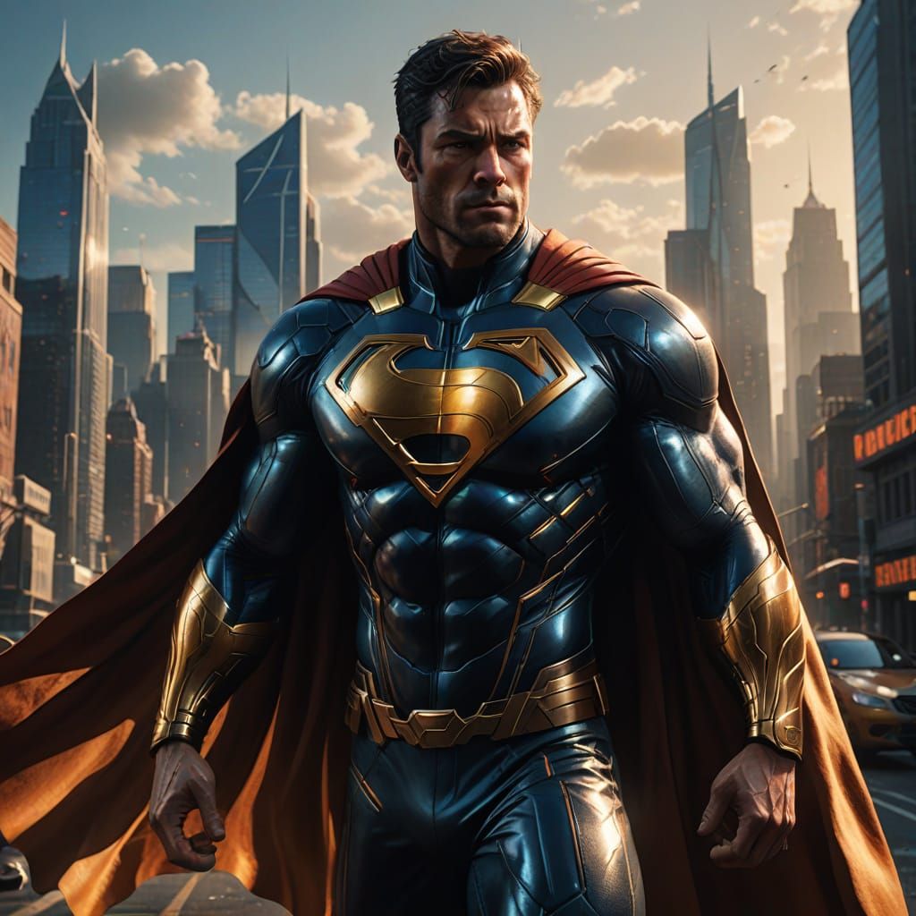 Superhero in Cinematic, High-Definition, Hyper-Realistic Dig...