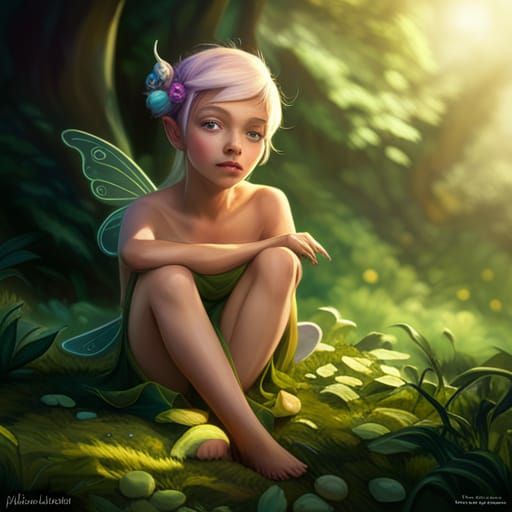 Pixar-Style Fairy Portrait in Whimsical Wonderland