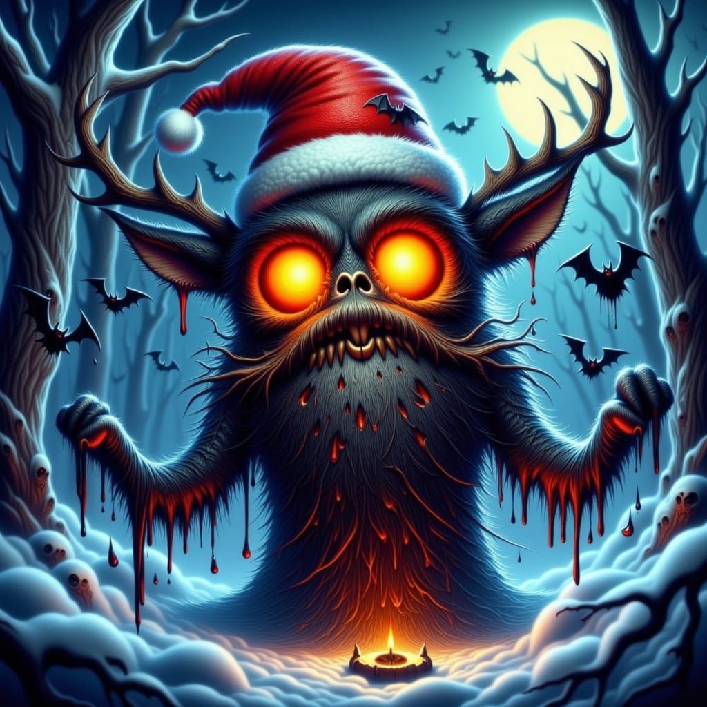 Grotesque Halloween Christmas Hybrid Monster