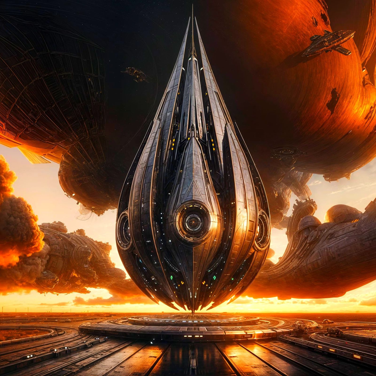 Futuristic Teardrop Spacecraft in Cinematic 8K