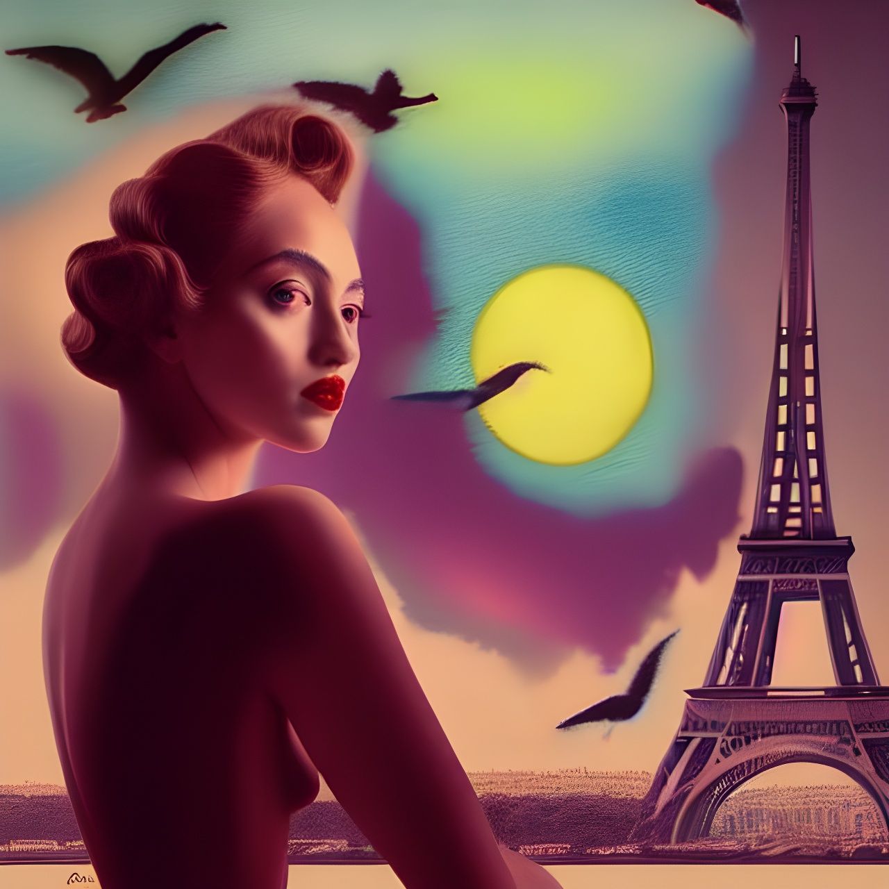 Birds in Flight: Aquacolor Sunset