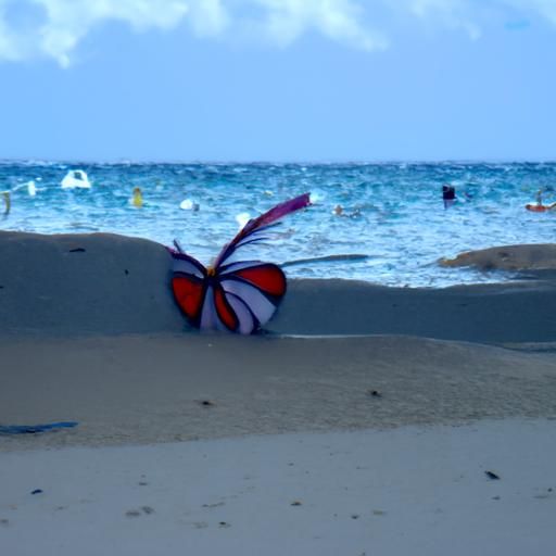 Butterfly Gracefully Lands on a Beach
