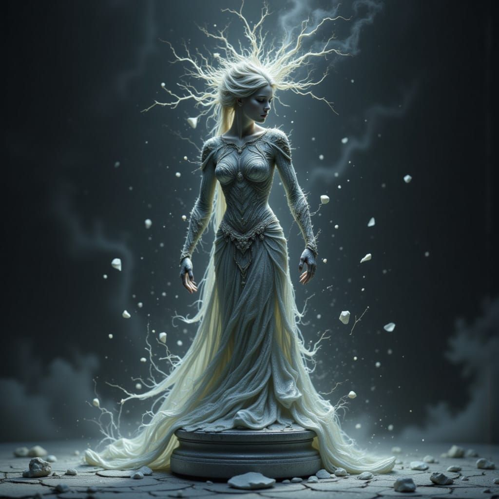 Ethereal Queen Chess Piece Shattering Pedestal