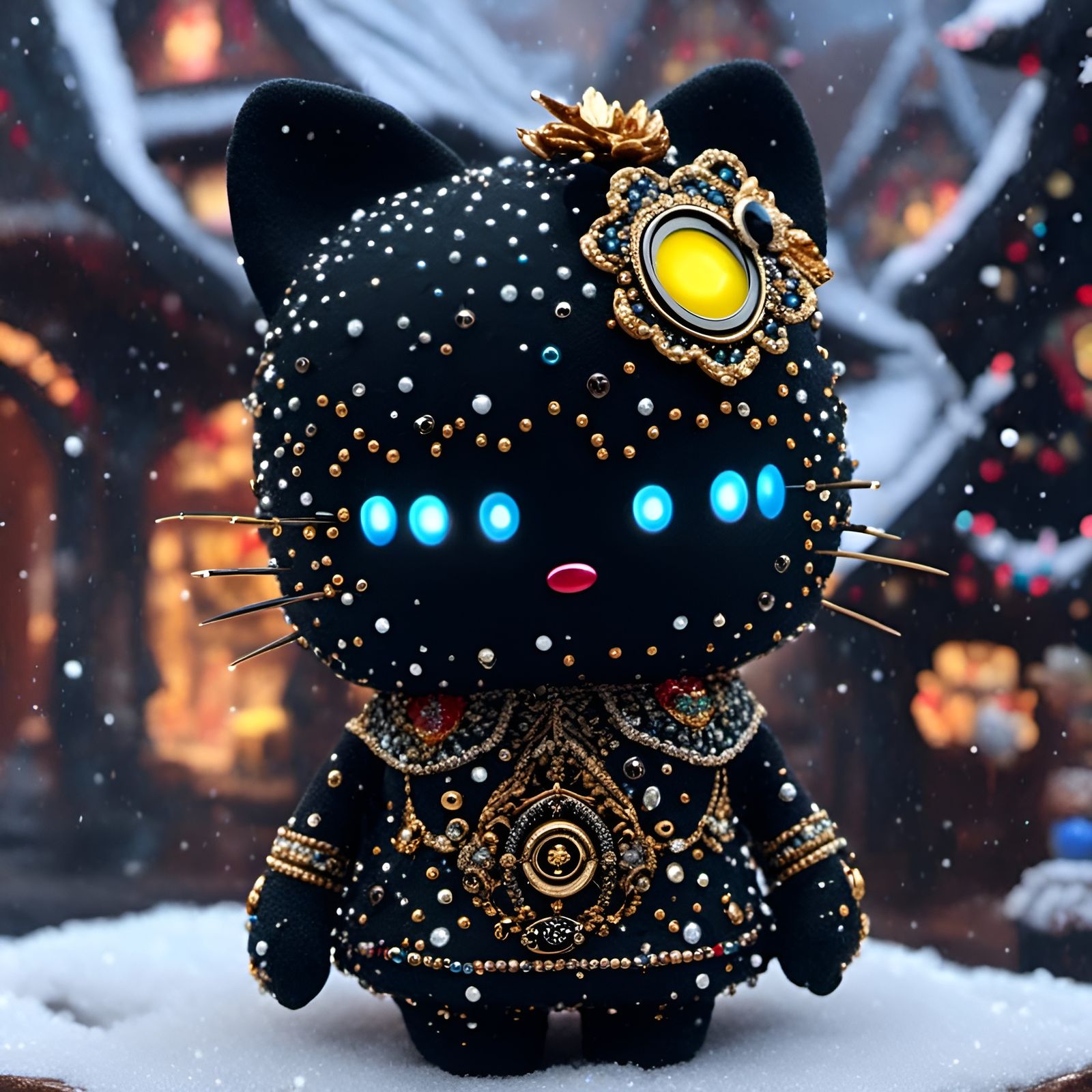 Ornate Hello Kitty Minion in Cosmic Winter Village