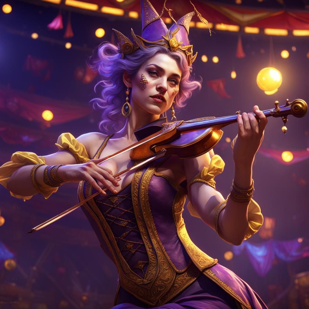 Fantasy Fairy Bard Performing Magic Art