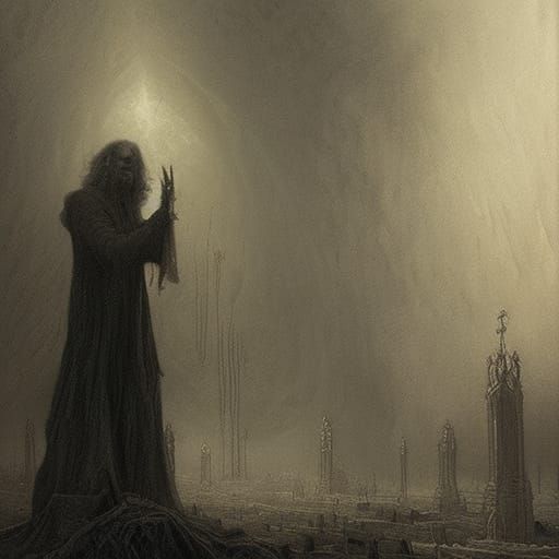 Hozier in Dark, Detailed Horror Art