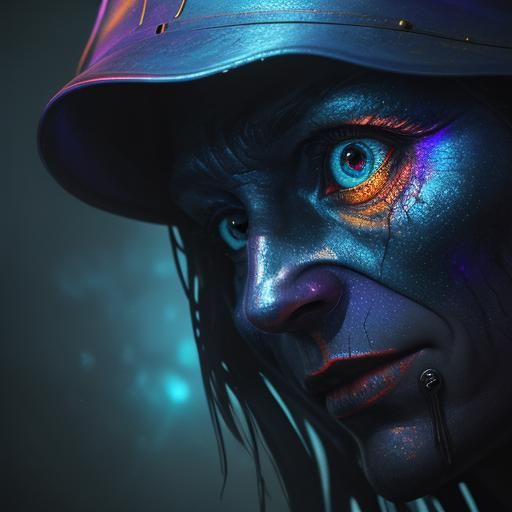 Iridescent Glass Eyeball as Impasto Oil Painting