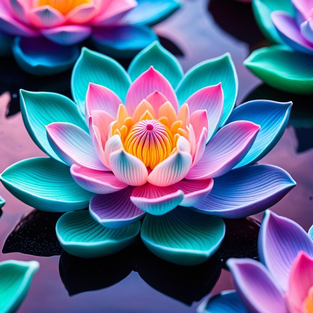 Mysterious Lotus Soap: Surreal Pastel Art