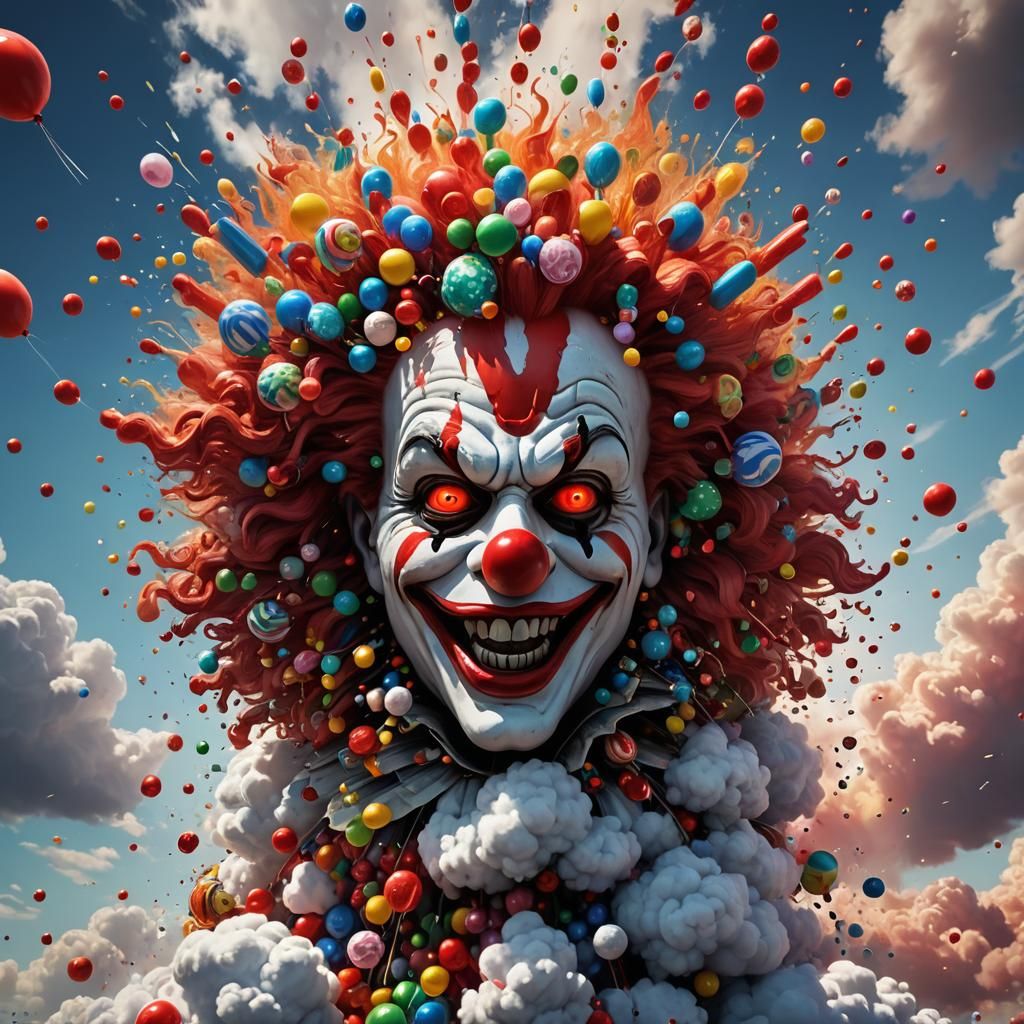 Explosion Creates a Clown in Fantasy Concept Art