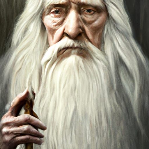 Hyperrealistic Gandalf in Tolkien Style, 8K
