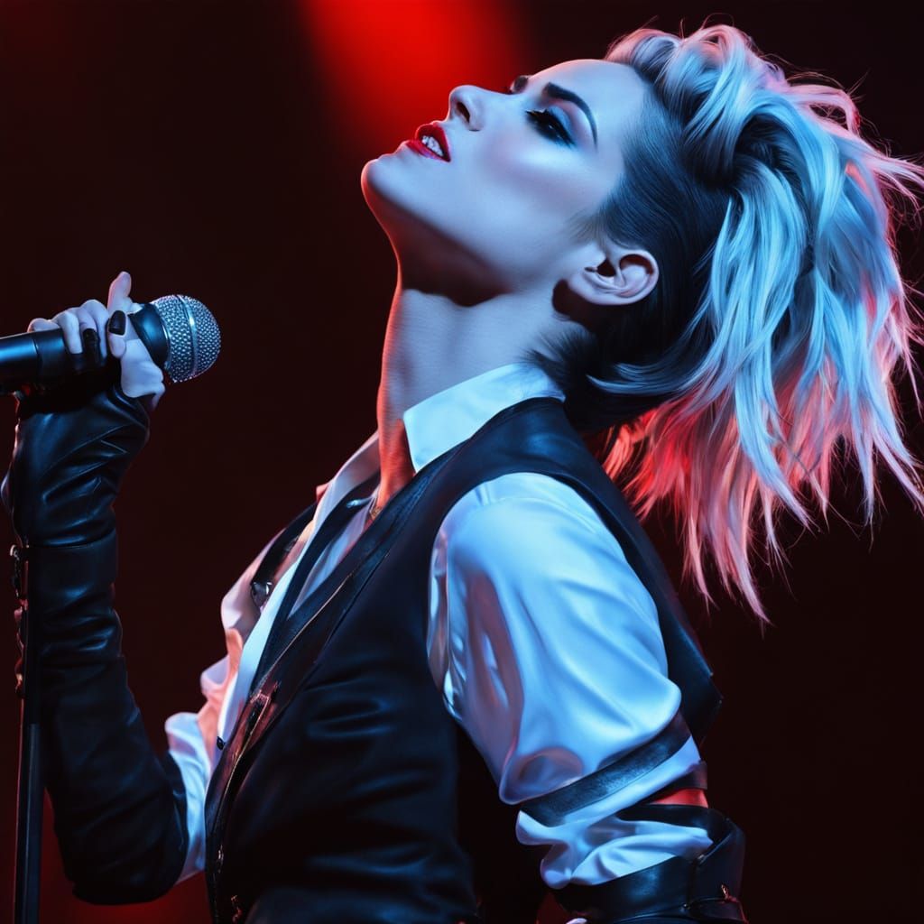 Glamorous Rockstar Pop Singer on Stage